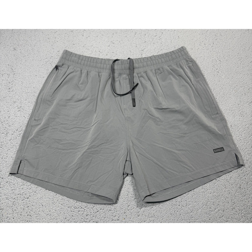 Barbell Apparel Shorts Mens XL Gray Microfiber Athletic 5 Inseam Drawstring Gym